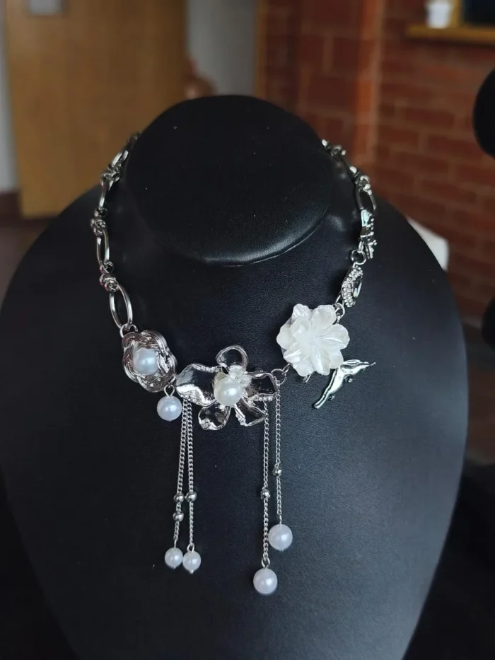 Prueba - Collar con 4 Perlas Colgantes
